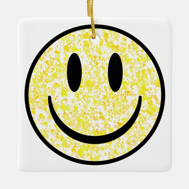 Adorno De Cerámica Cara de sonrisa salpicada (Anverso)