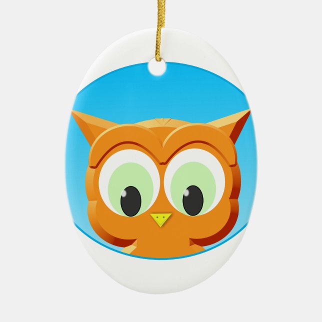 Adorno De Cerámica Cara De Un Pequeño Búho (Frente)