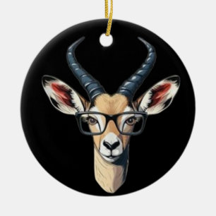 Adorno De Cerámica Cara divertida de gacela para amantes del safari y