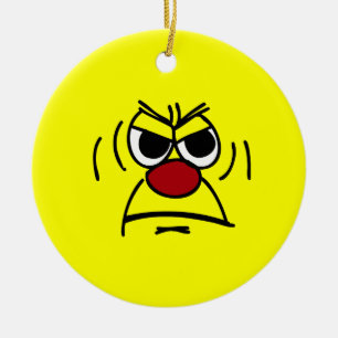 Adorno De Cerámica Cara enojada Grumpey