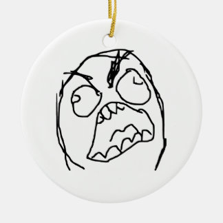 Adorno De Cerámica Cara enojada Meme de la rabia de Fuu Fuuu del