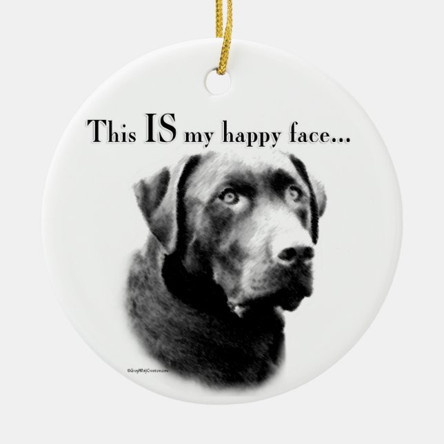 Adorno De Cerámica Cara feliz de laboratorio (Frente)