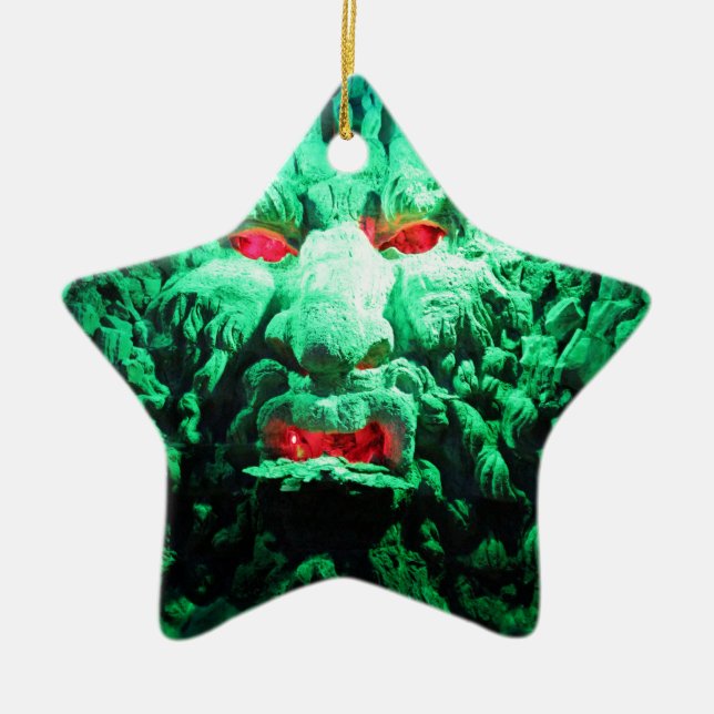 Adorno De Cerámica Cara mascarada aterradora en roca (Frente)