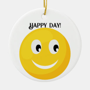 Adorno De Cerámica Cara sonriente feliz
