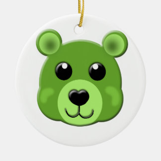 Adorno De Cerámica cara verde del oso de peluche
