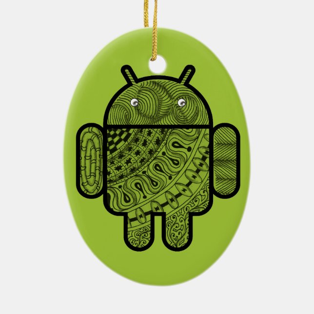 Adorno De Cerámica Carácter Pancho Doodle para robot Android™ (Atrás)