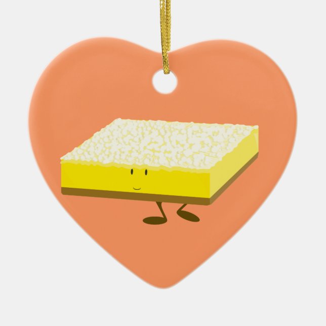 Adorno De Cerámica Carácter sonriente de la barra del limón (Frente)