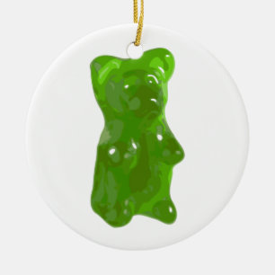 Adorno De Cerámica Caramelo gomoso verde del oso