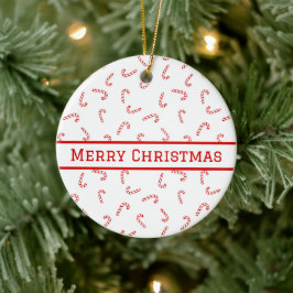 Adorno De Cerámica Caramelo Personalizado Navidad Caña de Navidad 