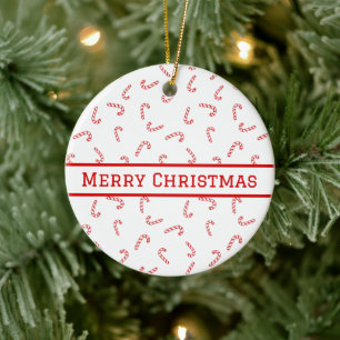 Adorno De Cerámica Caramelo Personalizado Navidad Caña de Navidad 