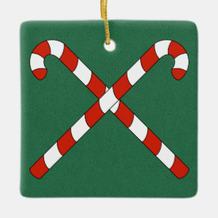 Adorno De Cerámica Caramelos de Navidad Cruzados