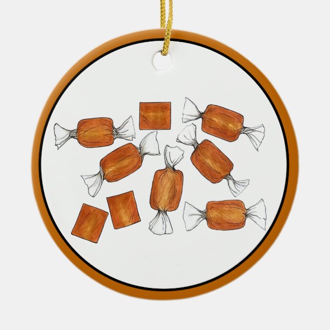 Adorno De Cerámica Caramelos salados caseros dulces de caramelo hecho (Frente)