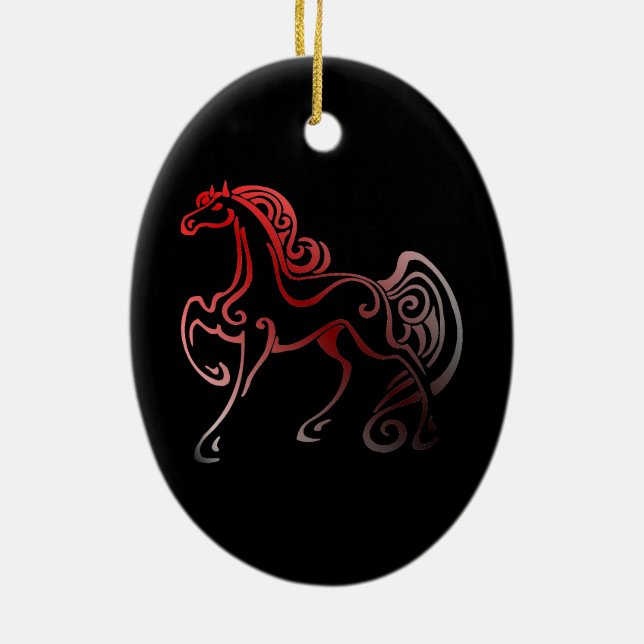 Adorno De Cerámica Caras de caballo (Atrás)