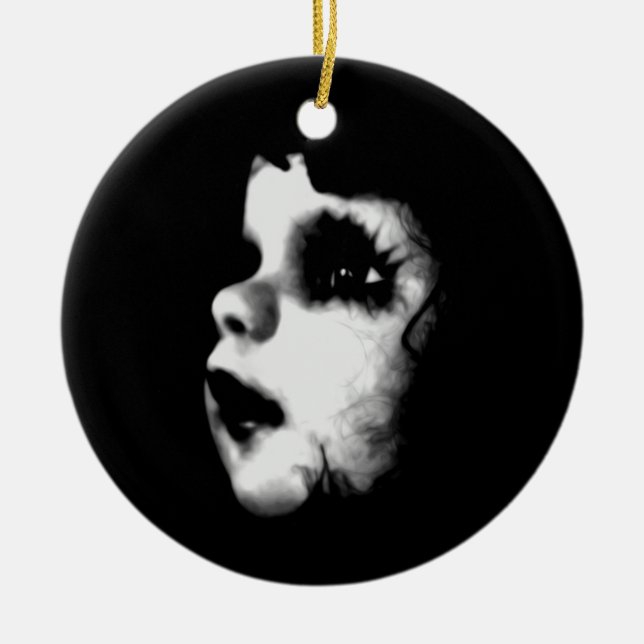 Adorno De Cerámica Caras de muñeca espeluznantes (Frente)