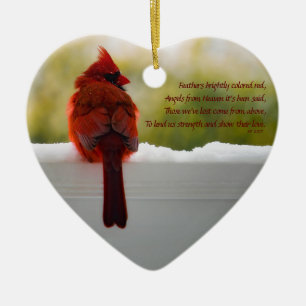 Adorno De Cerámica Cardenal con visitante del poema Heaven (Personali