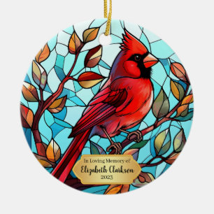 Adorno De Cerámica Cardenal conmemorativo de vidrio templado