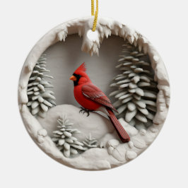 Adorno De Cerámica Cardenal en Winter Wonderland