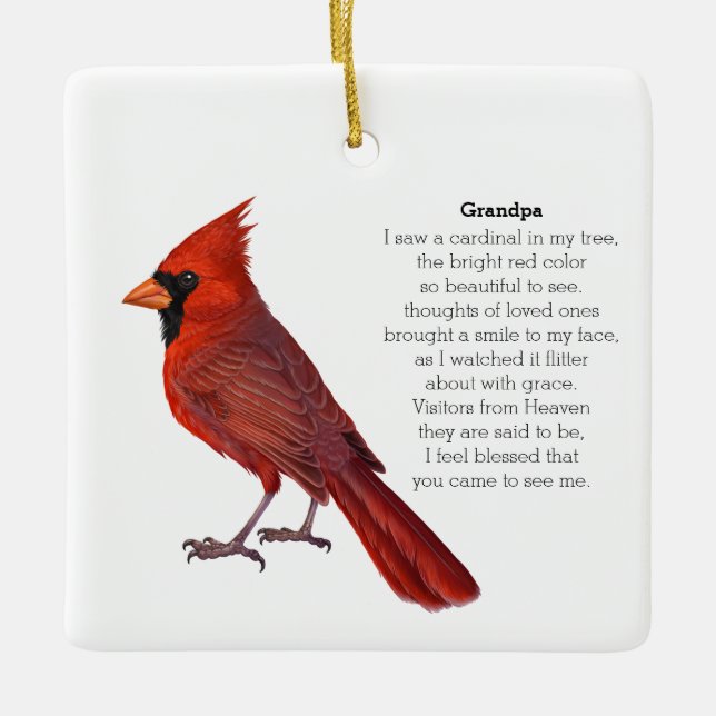 Adorno De Cerámica Cardenal ornamental personalizado (Anverso)