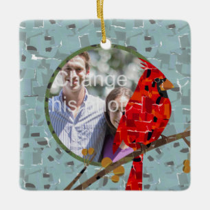 Adorno De Cerámica Cardenal Rojo, el ave de Navidad