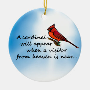 Adorno De Cerámica Cardenal, visitante del cielo