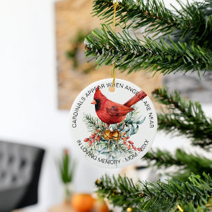 Adorno De Cerámica Cardenales Aparecen Verde Navideño