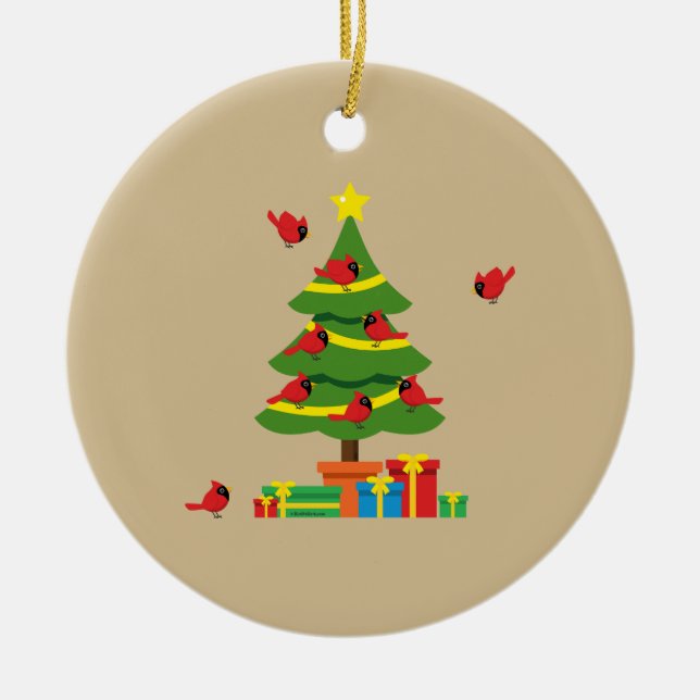 Adorno De Cerámica Cardenales rojos - Navidades más gastados juntos (Frente)