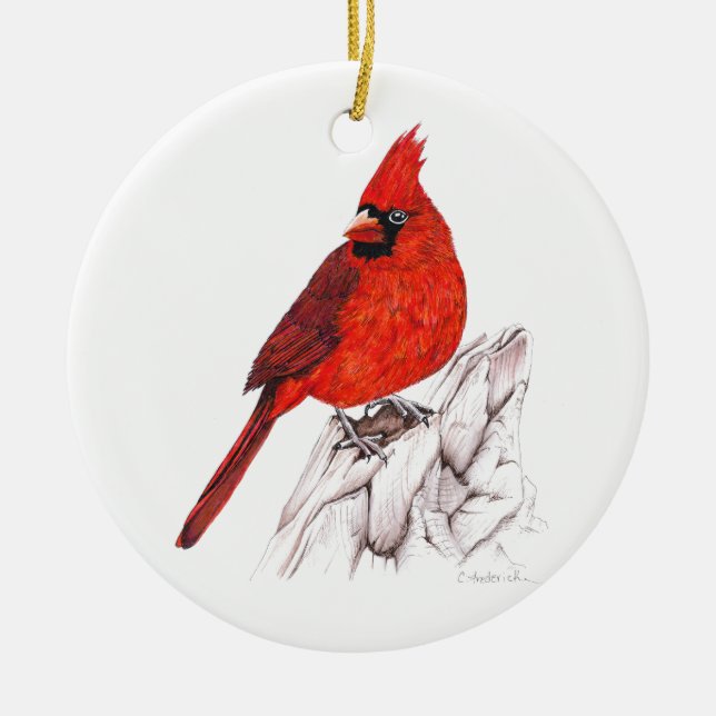 Adorno De Cerámica Cardinal (Frente)