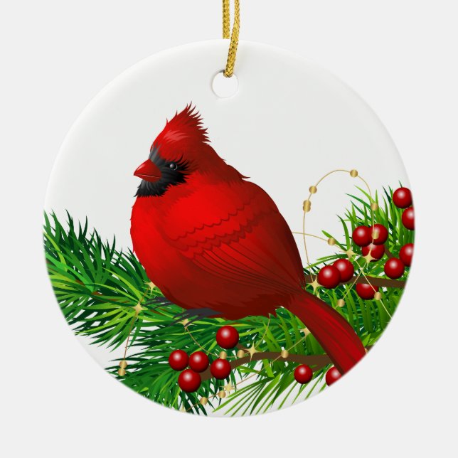 Adorno De Cerámica Cardinal Ceramic Ornament (Frente)