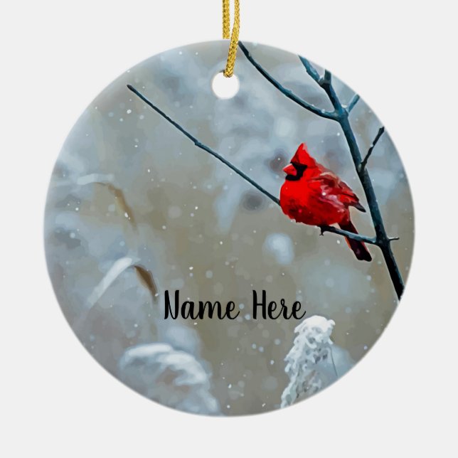 Adorno De Cerámica Cardinal Ornament (Frente)