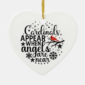 Adorno De Cerámica Cardinals appear Heart Ceramic Ornament