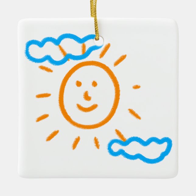 Adorno De Cerámica Cargar los dibujos de los niños convierte los dibu (Anverso)