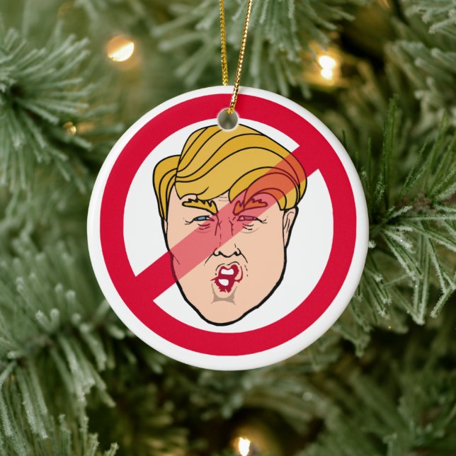Adorno De Cerámica Caricatura ANTI DONALD - Anti-Trump - (Árbol)