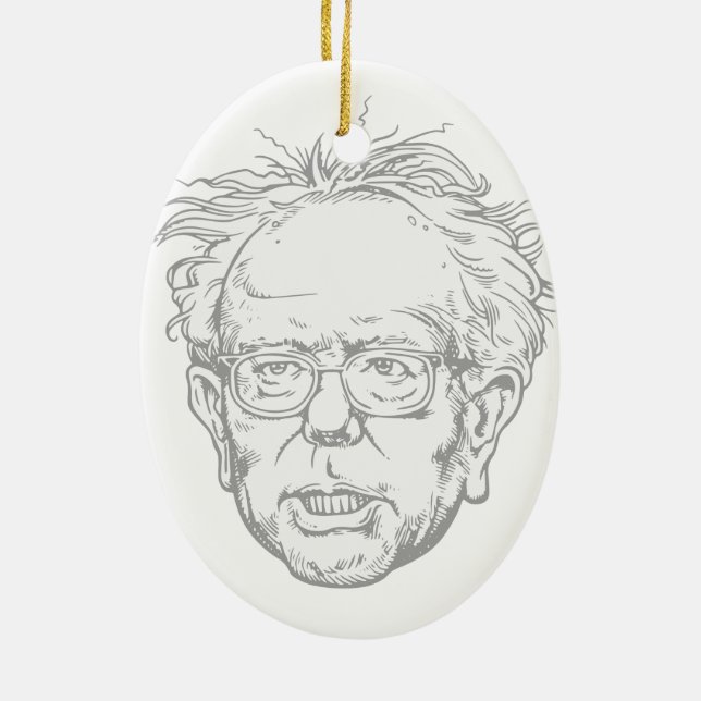 Adorno De Cerámica Caricatura de Bernie (Atrás)