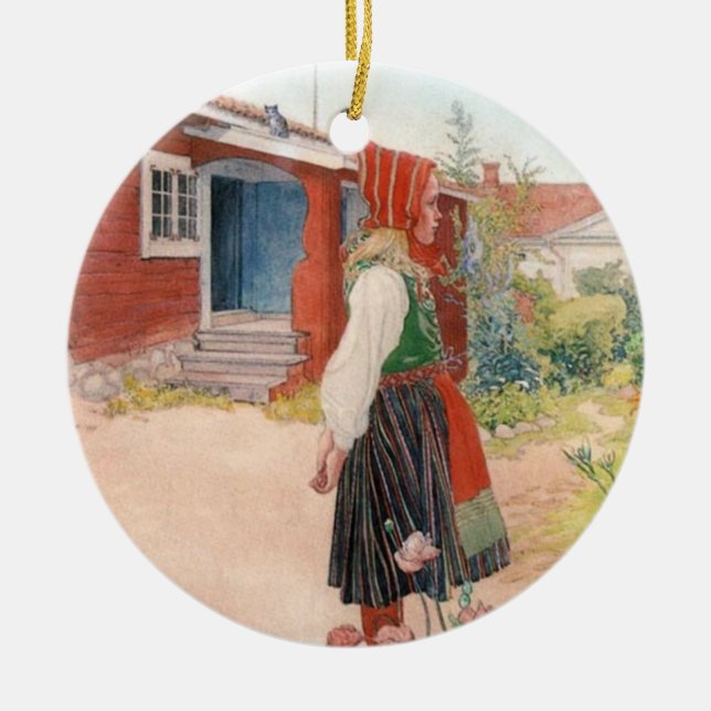 Adorno De Cerámica Carl Larsson el hogar de Falun (Frente)