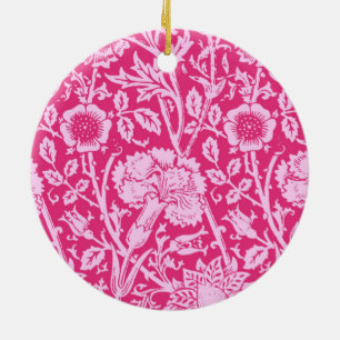 Adorno De Cerámica Carnación modernista Damasco, rosa de Fuchsia
