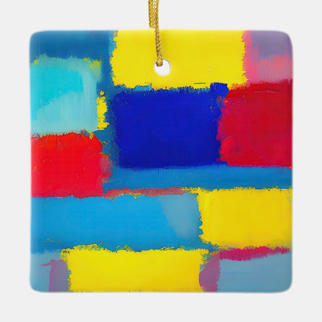 Adorno De Cerámica "Carnaval de cobalto" Arte abstracto (Anverso)