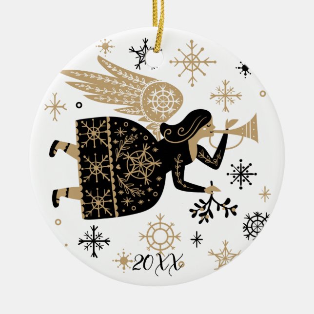 Adorno De Cerámica Carol Folkart Navidades de las estrellas del Ángel (Frente)