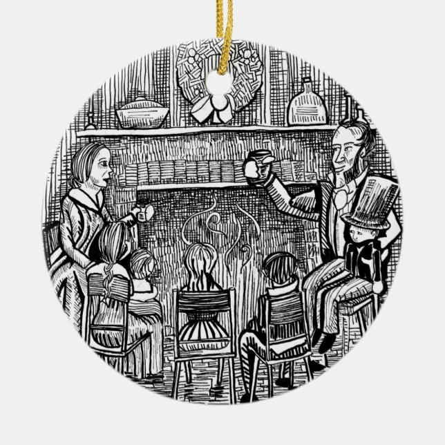 Adorno De Cerámica Carol Navidades: Fundador de la fiesta (Frente)