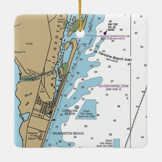 Adorno De Cerámica Carolina Beach NC (Reverso)