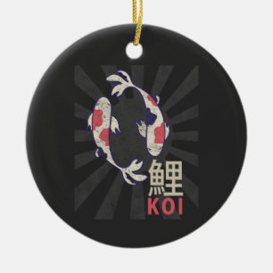 Adorno De Cerámica Carpa japonesa Koi Vintage Nishikigoi para acuario