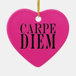 Adorno De Cerámica Carpe Diem agarra la felicidad latina de la cita