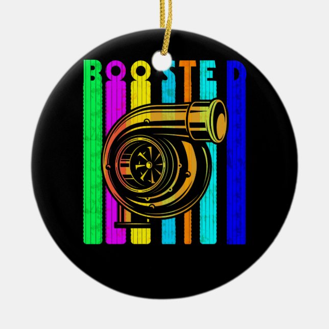 Adorno De Cerámica Carrera retro de turbocompresor con motor Turbo Ca (Frente)