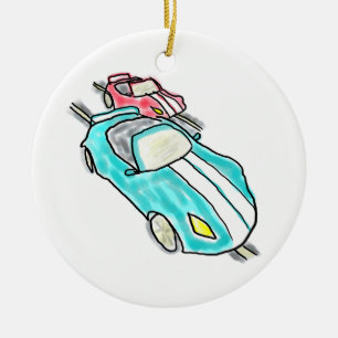 Adorno De Cerámica Carreras de Coches de Ranura
