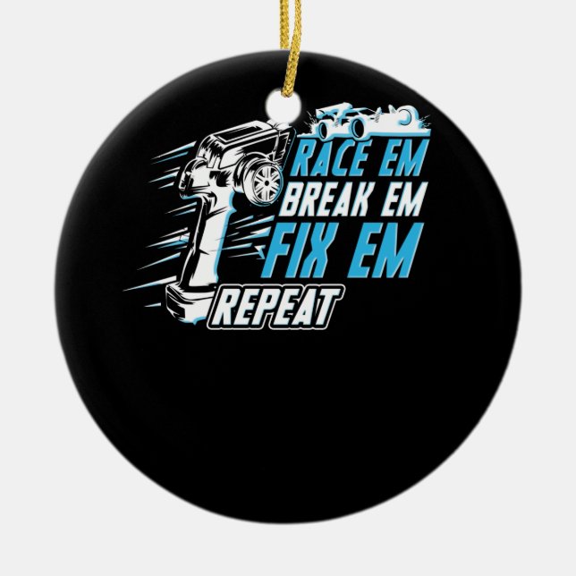 Adorno De Cerámica Carreras de control remoto del coche (Frente)