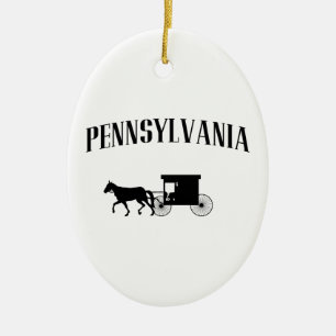 Adorno De Cerámica Carrito Pennsylvania Amish