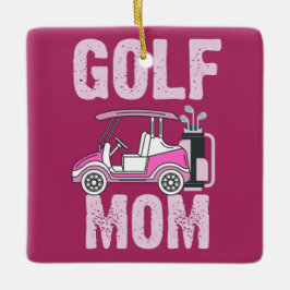 Adorno De Cerámica Carro de golf para la madre de golf madre madre ma