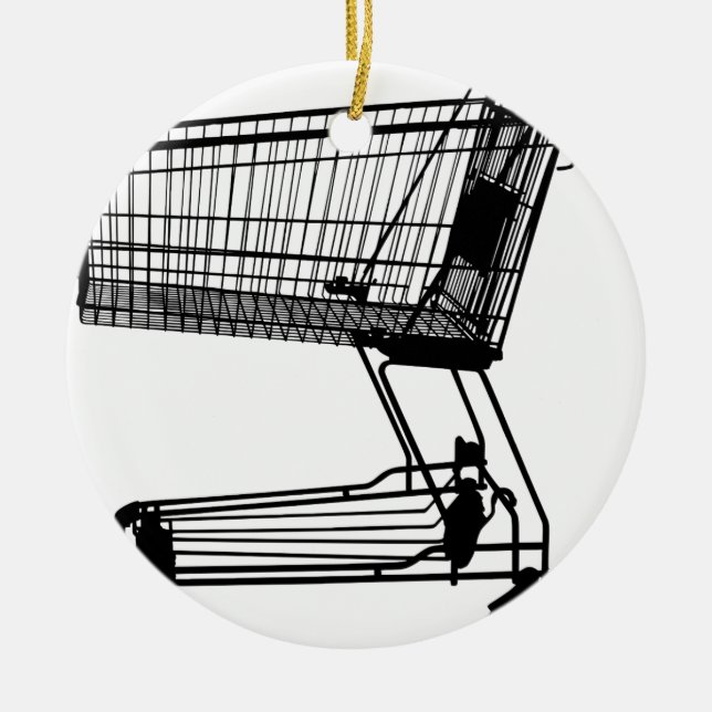 Adorno De Cerámica Carro de la compra (Frente)
