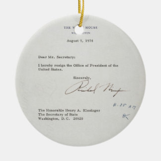 Adorno De Cerámica Carta de dimisión de presidente Richard M. Nixon