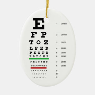 Adorno De Cerámica carta de la visión del ojo de Snellen para el