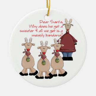 Adorno De Cerámica Carta de renos a Santa Claus